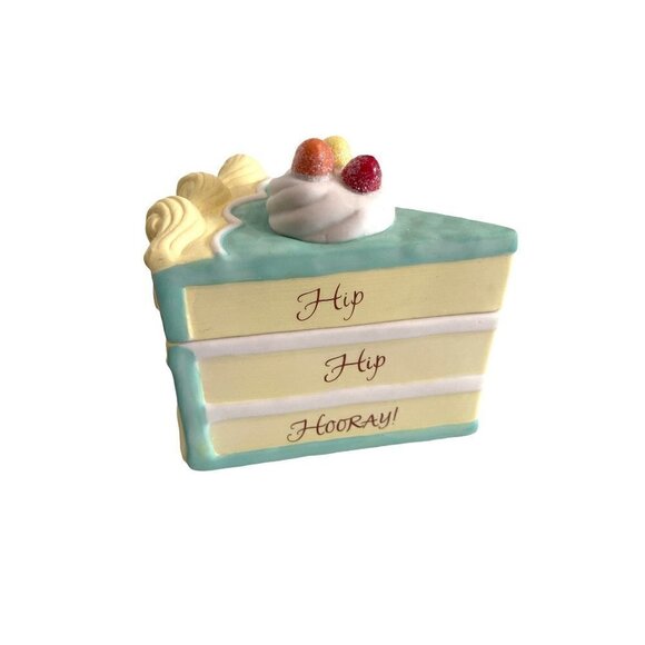 Hallmark "Little Slice of Nice" Birthday Cake Porcelain Trinket Box - Picture 2 of 5